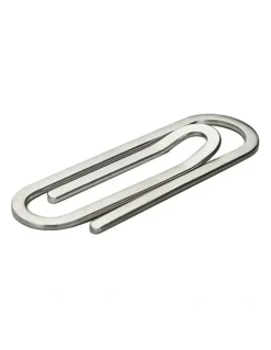 Cudworth Brushed Stainless Steel and Paper Clip Money Clip in Silver