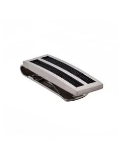Cudworth Brushed Stainless Steel Rubber Inlay Money Clip in Silver