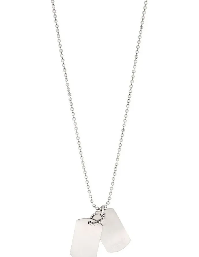 Cudworth Brushed Stainless Steel Double Chain in Silver