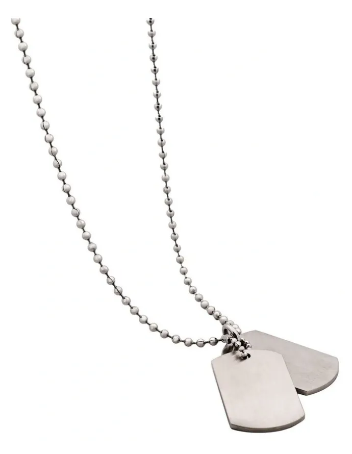 Cudworth Brushed Stainless Steel Double Chain in Silver