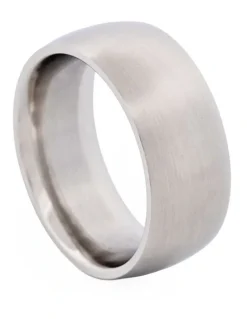 Cudworth Brushed Stainless Steel Band Ring in Silver