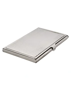 Cudworth Brushed Stainless Steel Wave Pattern Card Case in Silver