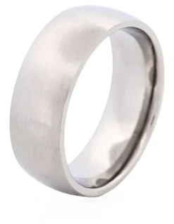 Cudworth Brushed Stainless Steel Band Ring in Silver