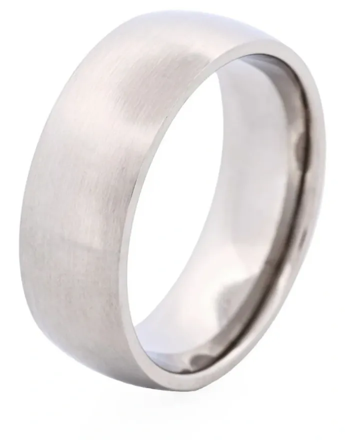 Cudworth Brushed Stainless Steel Band Ring in Silver