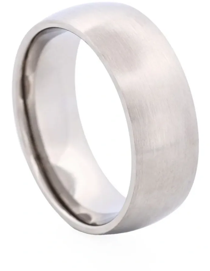 Cudworth Brushed Stainless Steel Band Ring in Silver