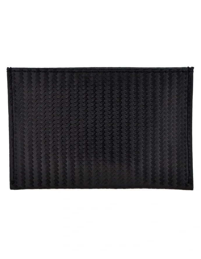 Cudworth Carbon Fibre Leather Card Wallet in Black