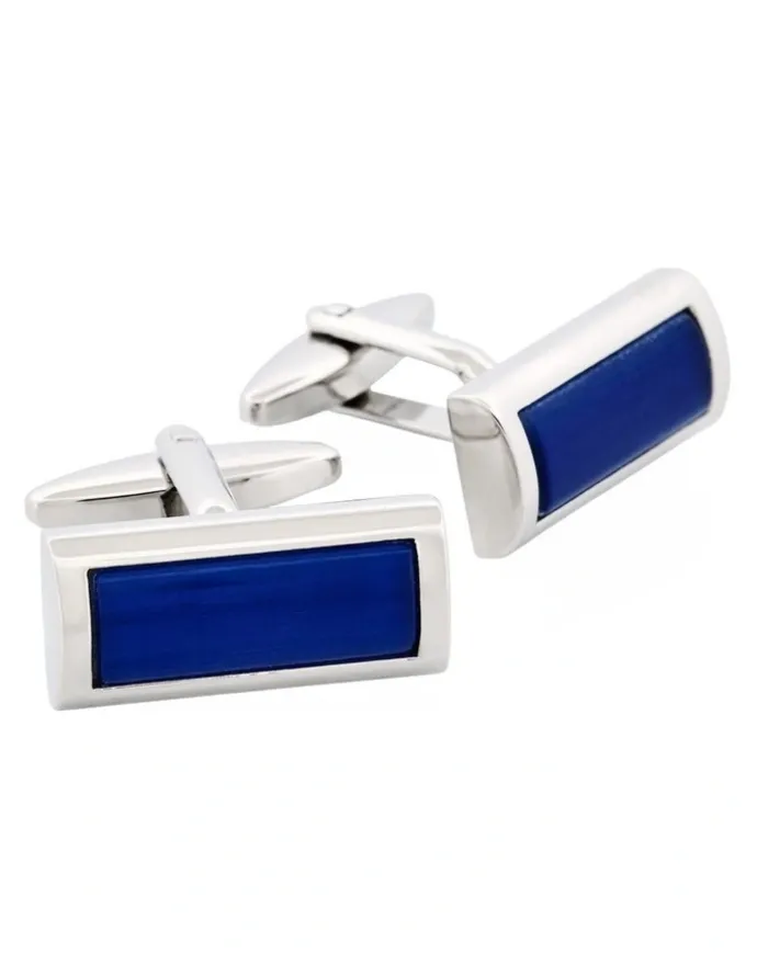 Cudworth Cat's eye Cufflinks - Sapphire Blue