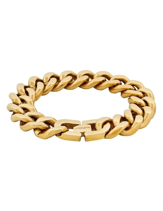 Cudworth Classic Cuban Link Bracelet Ion Plated Gold (215 x 16mm)
