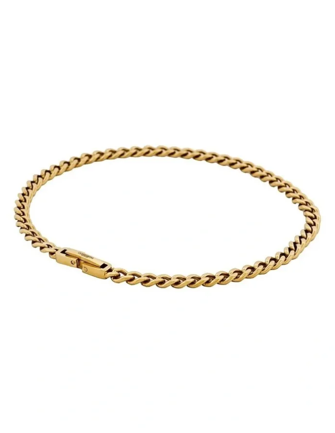 Cudworth Classic Cuban Link Bracelet Ion Plated Gold (215 x 4mm)