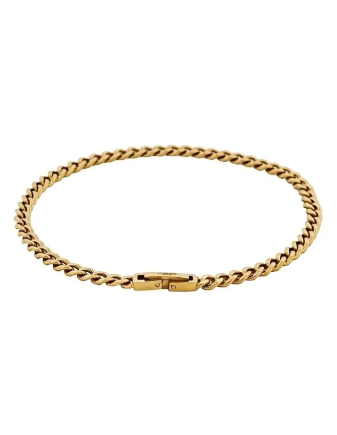 Cudworth Classic Cuban Link Bracelet Ion Plated Gold (215 x 4mm)