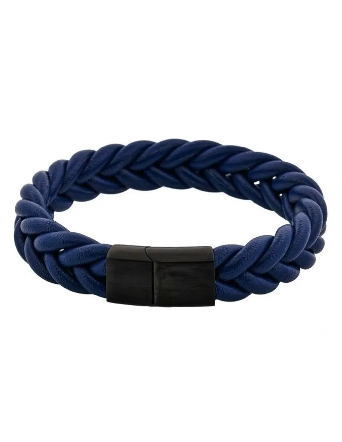 Cudworth Classic Marine Leather Bracelet in Navy
