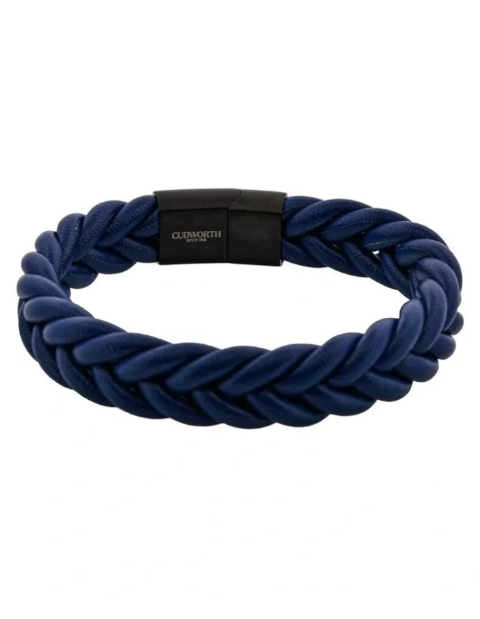 Cudworth Classic Marine Leather Bracelet in Navy