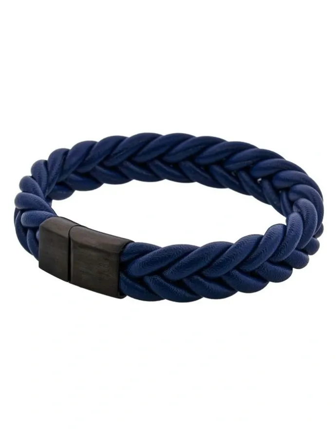 Cudworth Classic Marine Leather Bracelet in Navy