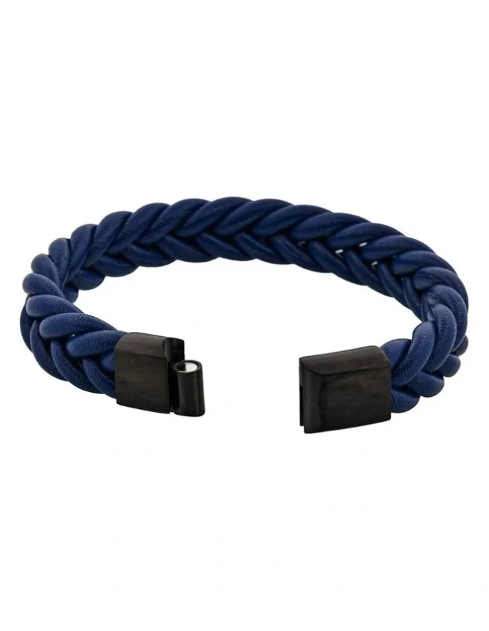 Cudworth Classic Marine Leather Bracelet in Navy