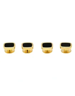 Cudworth Cushion Shirt Stud Set of 4 in Gold/Black