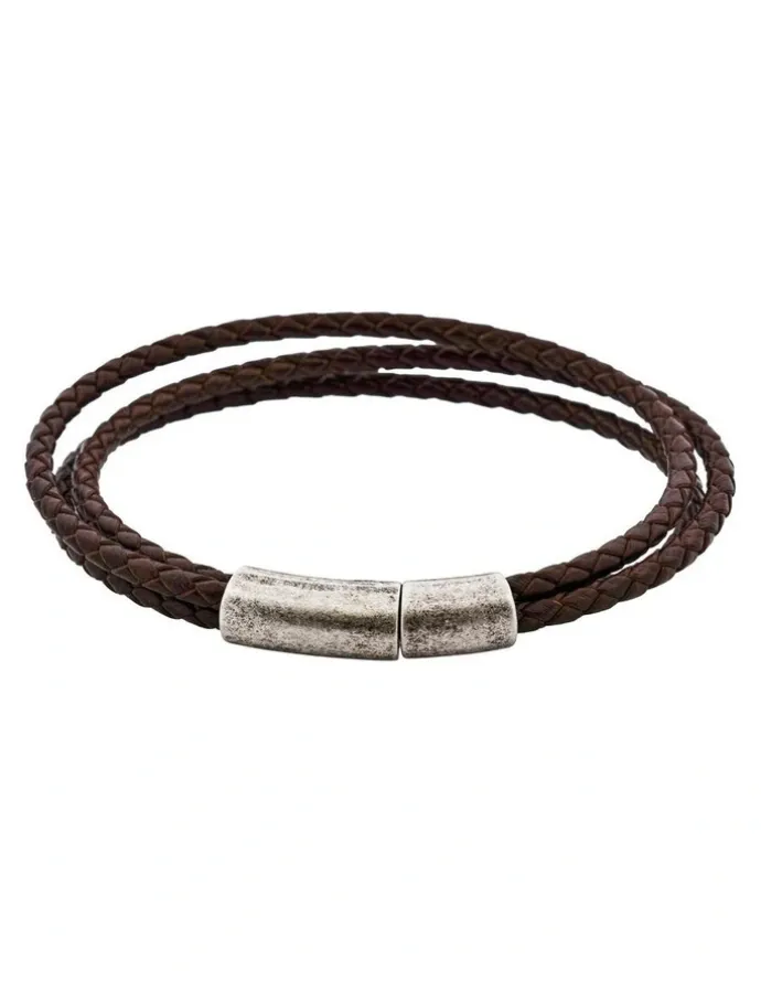 Cudworth Fallout Multi Strand Leather Bracelet in Brown