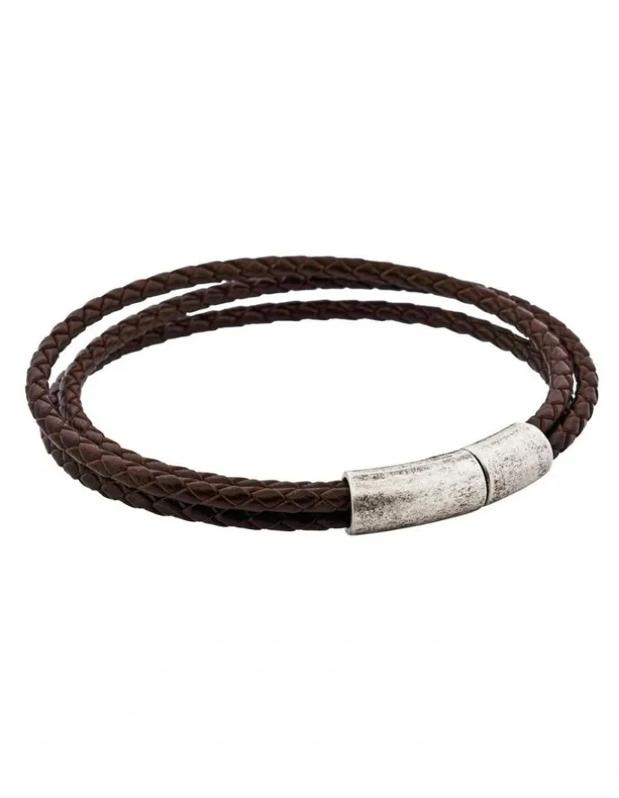 Cudworth Fallout Multi Strand Leather Bracelet in Brown