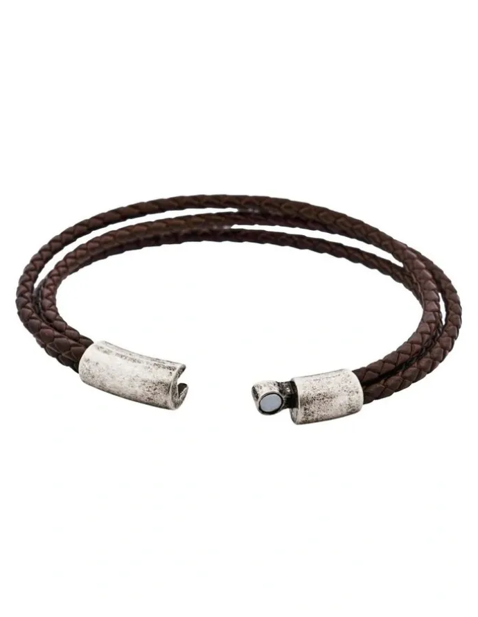 Cudworth Fallout Multi Strand Leather Bracelet in Brown