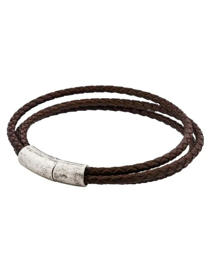 Cudworth Fallout Multi Strand Leather Bracelet in Brown