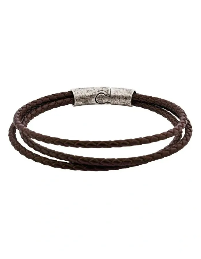 Cudworth Fallout Multi Strand Leather Bracelet in Brown