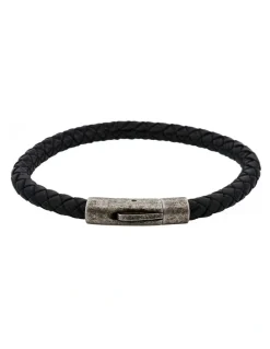 Cudworth Fallout Shadow Line Leather Bracelet in Blacl