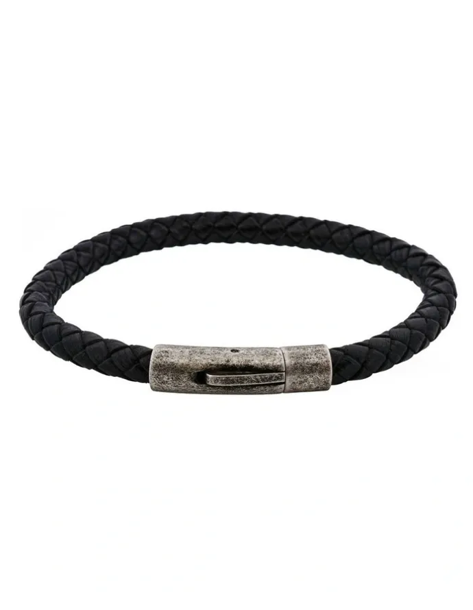 Cudworth Fallout Shadow Line Leather Bracelet in Blacl
