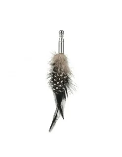 Cudworth Feather Lapel Pin in Black & White