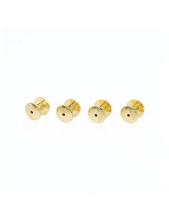 Cudworth Gold / White Round Shirt Studs - 7mm (pack of 4)