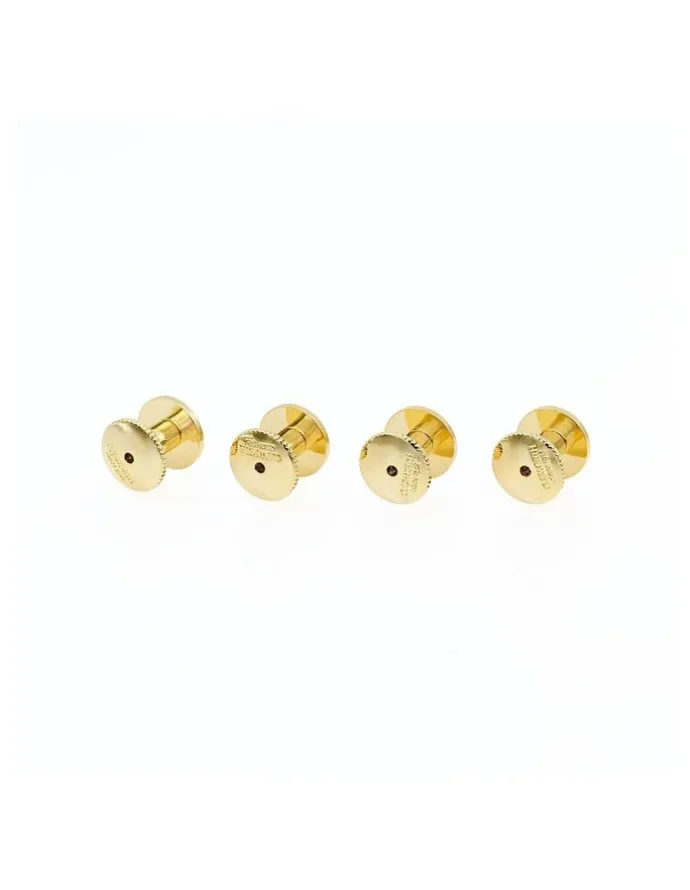 Cudworth Gold / White Round Shirt Studs - 7mm (pack of 4)