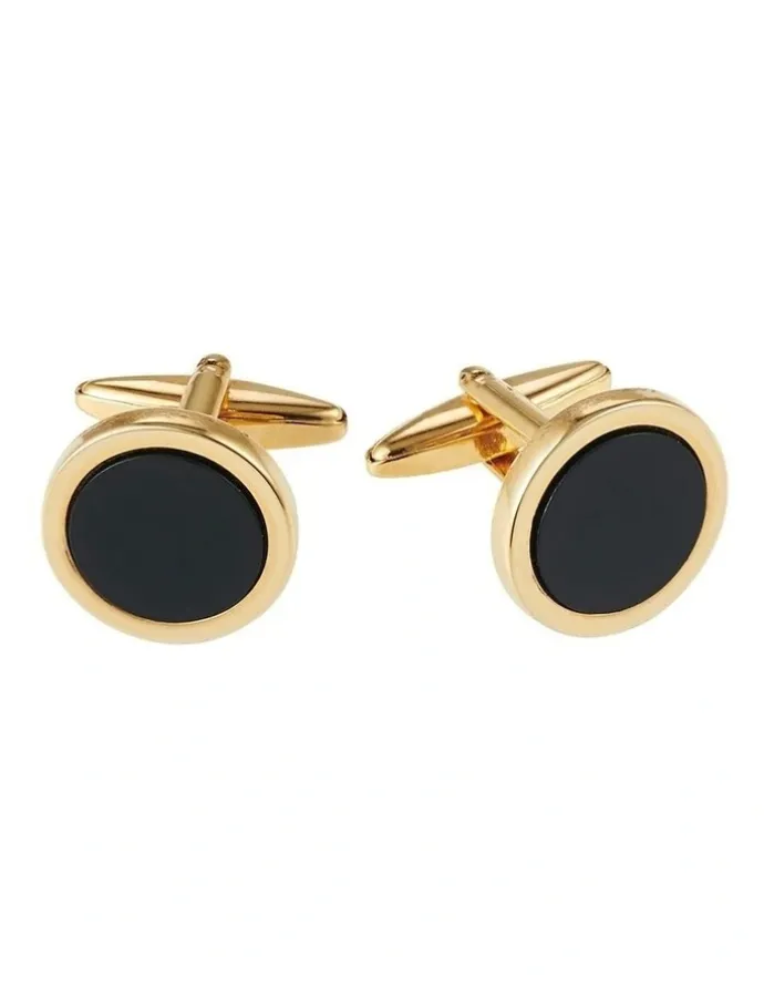 Cudworth Gold Plated And Round Dress Cufflinks in Multi