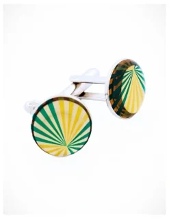 Cudworth Green and Gold flare design round