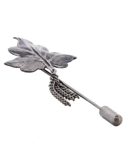Cudworth Gun Metal Leaf Lapel Pin