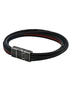 Cudworth Inferno Dual Weave Leather Bracelet in Multi