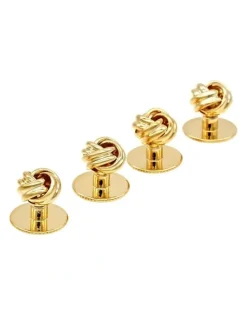 Cudworth Knot Screw Shirt Studs Set of 4 in Gold