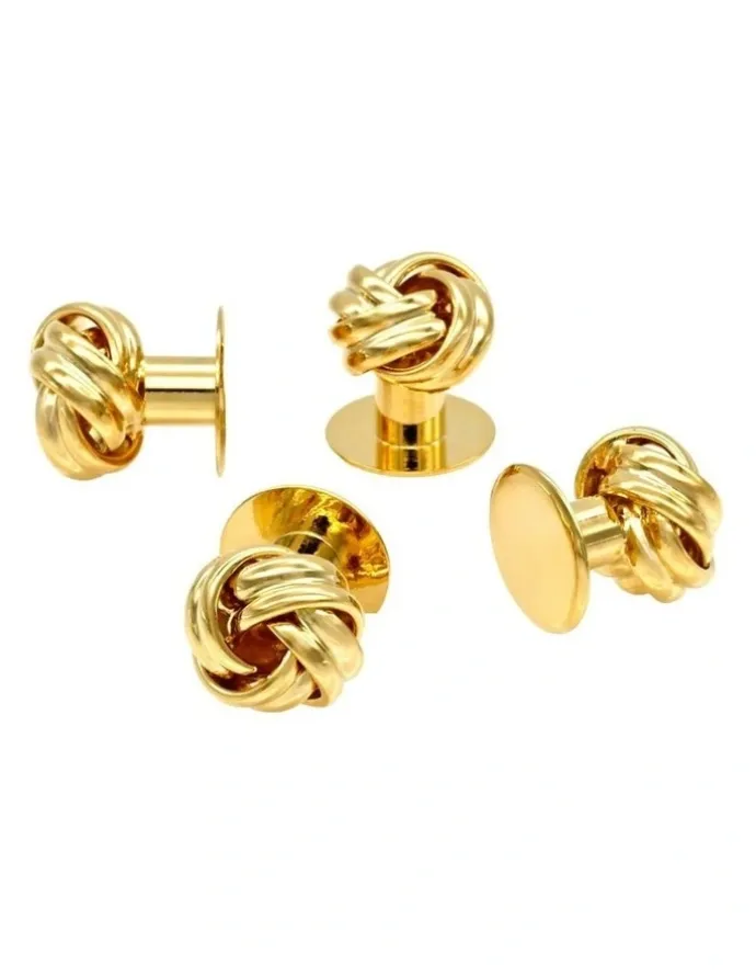 Cudworth Knot Shirt Studs Set of 4 in Gold