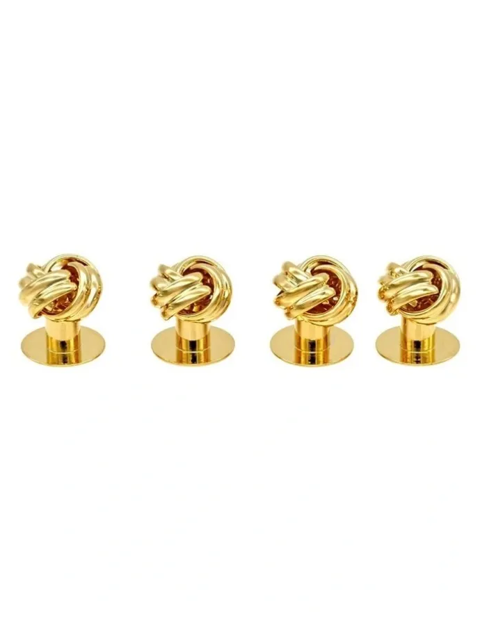 Cudworth Knot Shirt Studs Set of 4 in Gold