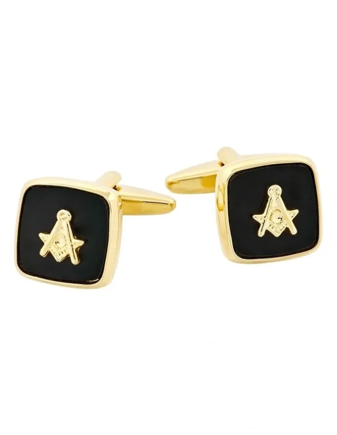 Cudworth Masonic Cufflinks Gold/Black (with no G)