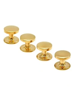 Cudworth Military Stud Shirt Stud Set 4 Pieces in Gold