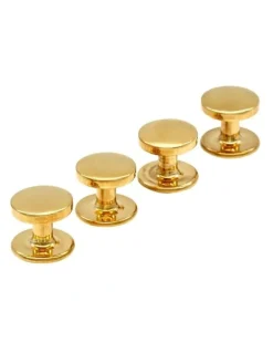 Cudworth Military Stud Shirt Stud Set 4 Pieces in Gold