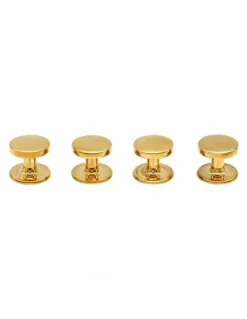 Cudworth Military Stud Shirt Stud Set 4 Pieces in Gold