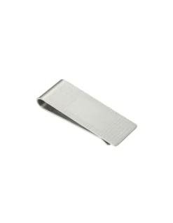 Cudworth Money Clip, Brushed Stainless Steel, Rope Pattern in Silver