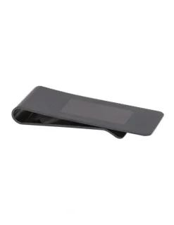 Cudworth Money Clip, Ion Plated Stainless Steel, Rope Pattern in Black