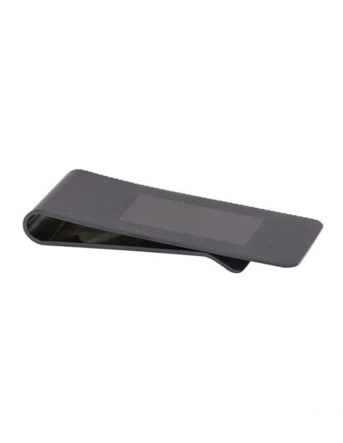 Cudworth Money Clip, Ion Plated Stainless Steel, Rope Pattern in Black