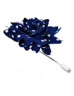 Cudworth Navy White Spot Floral Lapel P
