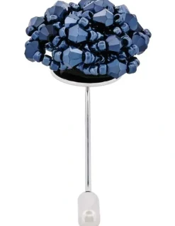Cudworth Navy/Black Floral Lapel Pin