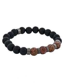 Cudworth Neo Earth Hematite and Agate Beaded Bracelet in Multi