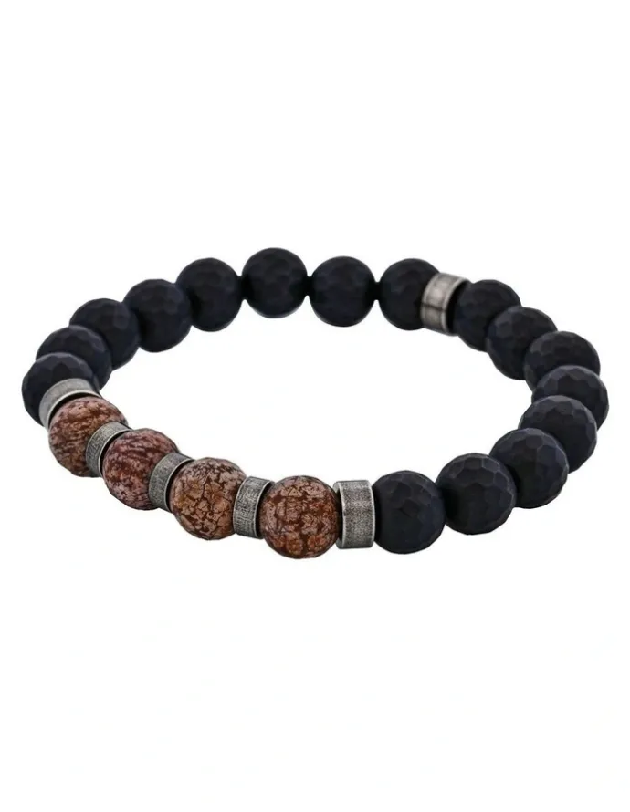 Cudworth Neo Earth Hematite and Agate Beaded Bracelet in Multi