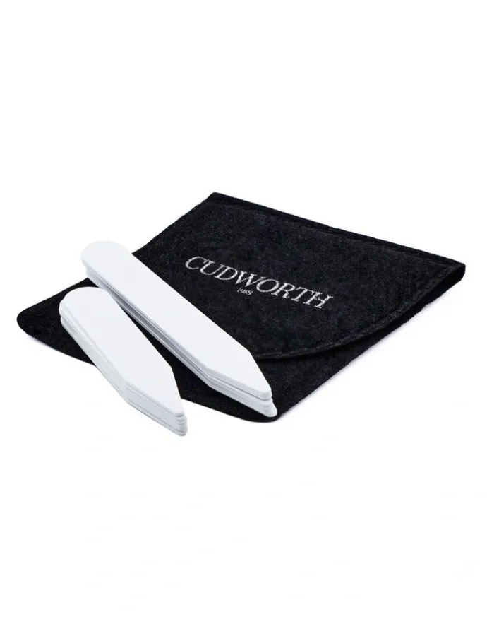 Cudworth Plastic Collar Stays 6 Pairs Large in White