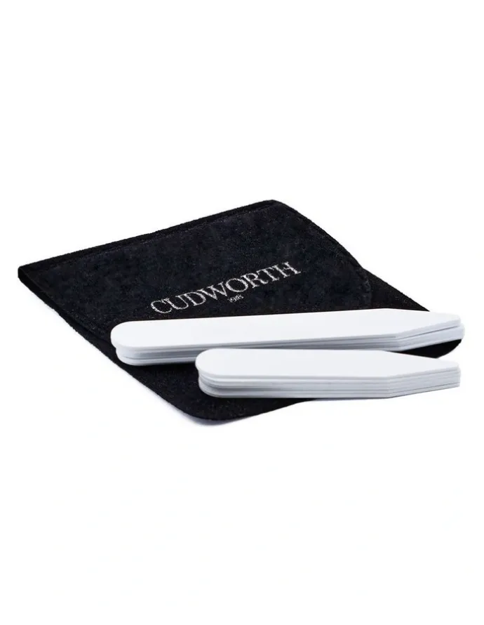 Cudworth Plastic Collar Stays 6 Pairs Large in White
