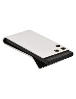 Cudworth Polished Rhodium Plated Rubber Money Clip in Black